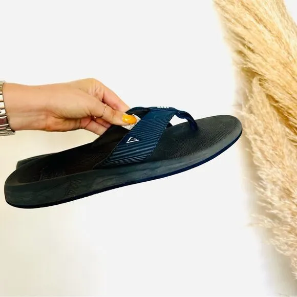 MENS REEF Black Navy Blue Flip Flop Beach Pool Cushion Sandals Slides Shoes 9