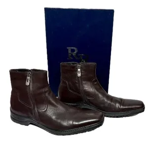 Men's Roberto Rossi Dark Brown Leather Chelsea Ankle Lined Boots Size 42