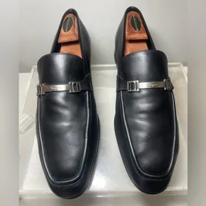 Men’s Salvatore Ferragamo black leather loafers sz9 made in italy