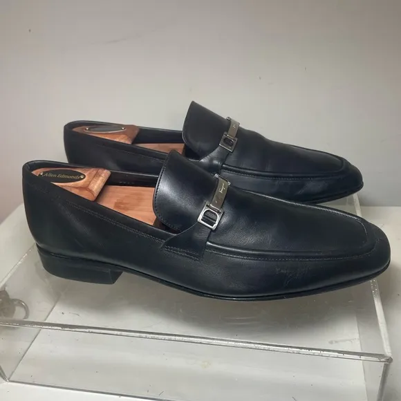 Men’s Salvatore Ferragamo black leather loafers sz9 made in italy