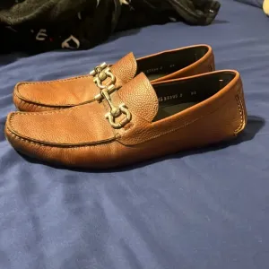 Men's SALVATORE FERRAGAMO Brown Leather Loafers Size US 8.5 - D