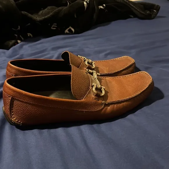 Men's SALVATORE FERRAGAMO Brown Leather Loafers Size US 8.5 - D