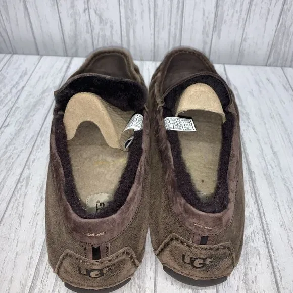 Mens Size 13 Ugg Brown Slipper Loafers EUC