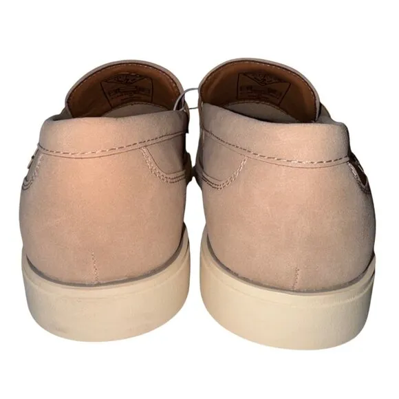 Mens  Size 9.5 Guess Tan Loafers Slip On Metal Buckle Accent &amp; Textured Sole