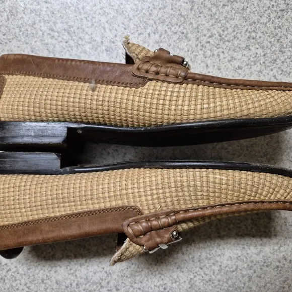 Men's Tan Loafers with Buckle Detail