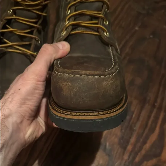 Men's Thorogood 8&quot; Steel Toe WP Moc Toe Brown Work Boot Size 13