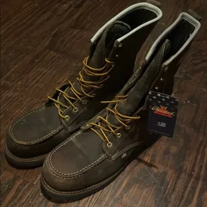 Men's Thorogood 8&quot; Steel Toe WP Moc Toe Brown Work Boot Size 13