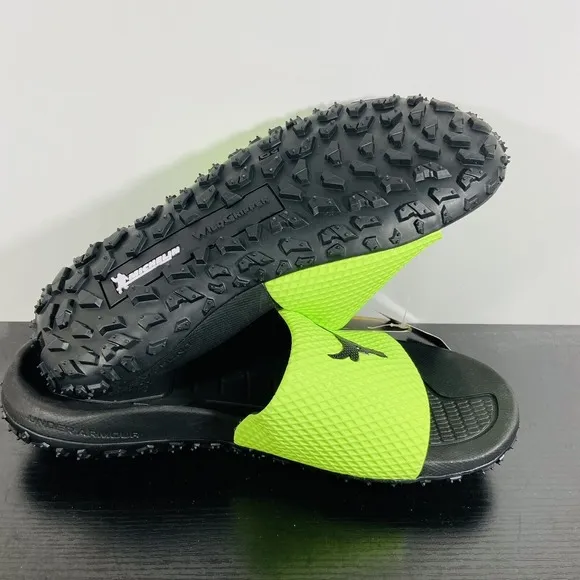 Mens Under Armour Project Rock Green Slides Strap Sandals 3025237 Size 9