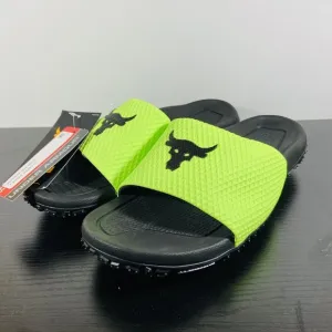Mens Under Armour Project Rock Green Slides Strap Sandals 3025237 Size 9