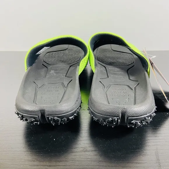 Mens Under Armour Project Rock Green Slides Strap Sandals 3025237 Size 9