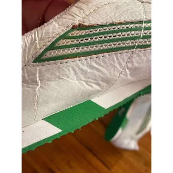 Mens Vintage Puma Leather Mesh Sneakers Lightweight White / Green Sz 7.5/ EUR 40