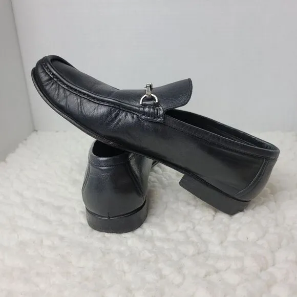 Men's Black Leather Loafers