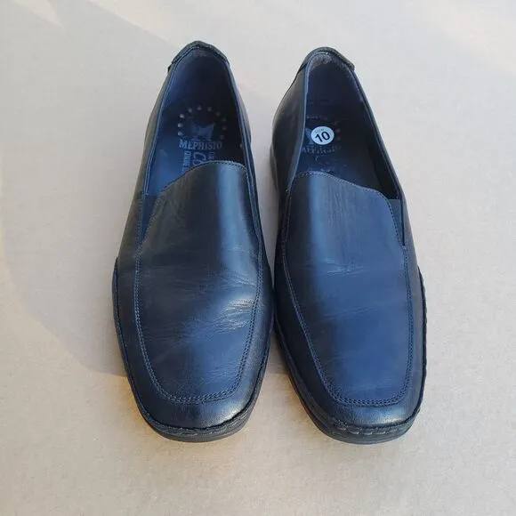 Mephisto Edlef Men's Cool Air Black Genuine Leather Slip On Loafers Size 10