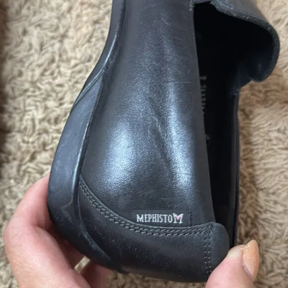 Mephisto Men Black Leather Edlef Cool-Air Loafers Size 9