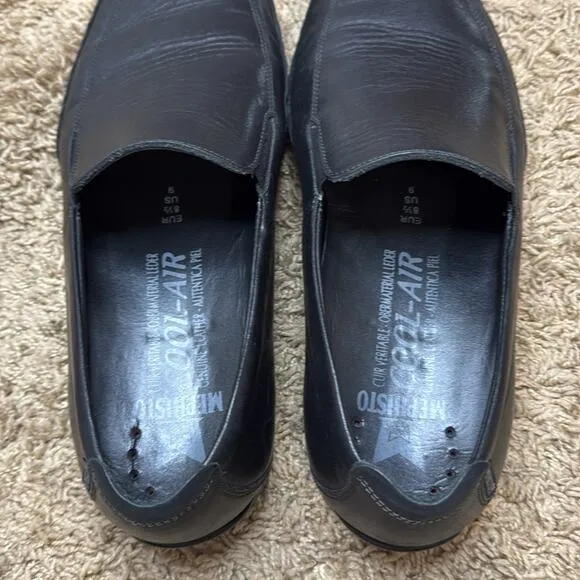 Mephisto Men Black Leather Edlef Cool-Air Loafers Size 9