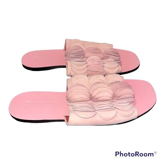 Mercedes Castillo Pink Leather Slides