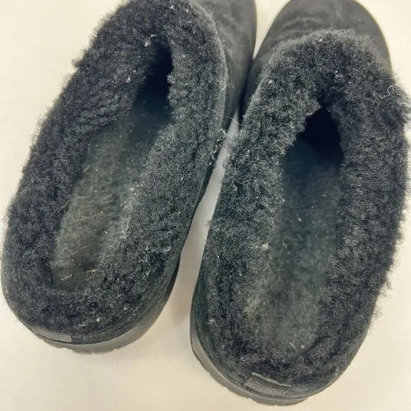 Merrell Black Encore Ice suede Mule Slides Clogs Sz 7 Sherpa Wool Lined Slip On