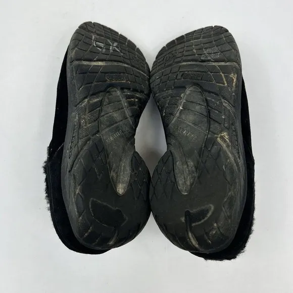 Merrell Black Encore Ice suede Mule Slides Clogs Sz 7 Sherpa Wool Lined Slip On