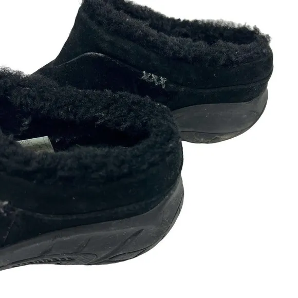 Merrell Black Encore Ice suede Mule Slides Clogs Sz 7 Sherpa Wool Lined Slip On