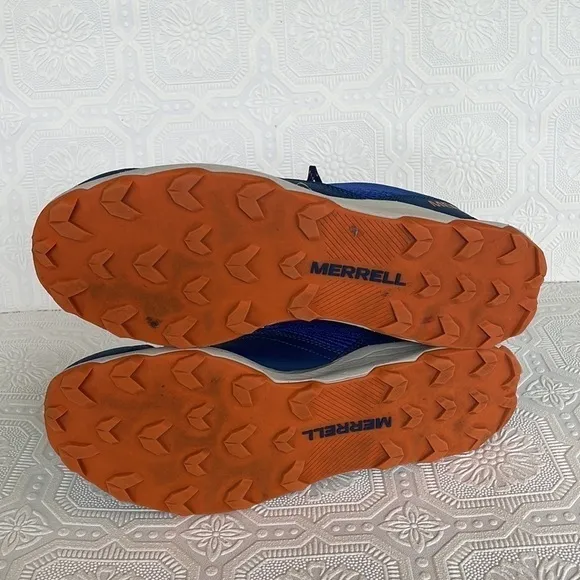 Merrell Blue and Orange Leather and Mesh Sneakers