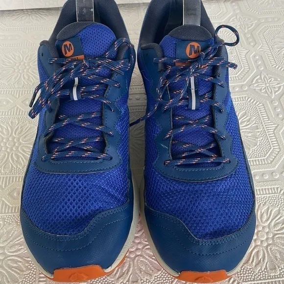 Merrell Blue and Orange Leather and Mesh Sneakers