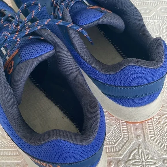 Merrell Blue and Orange Leather and Mesh Sneakers