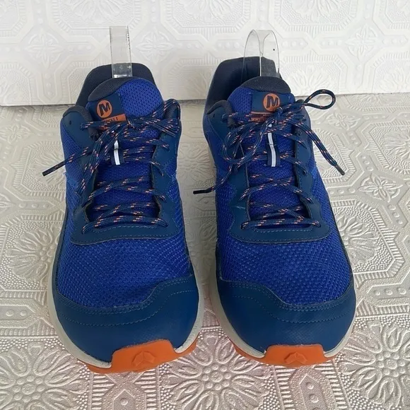 Merrell Blue and Orange Leather and Mesh Sneakers