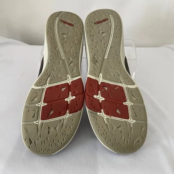 Merrell Bracken Loafers Womens 9.5 Brown Leather Red Slip On Comfort Shoes Flats