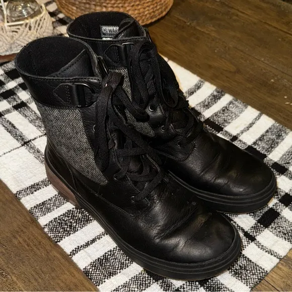 Merrell HAVEN Black Leather &amp; Wool Waterproof Lace Up Ankle Winter Boots 8.5