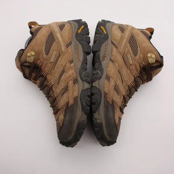 Merrell MOAB 2 Mid Hiking Boots Men's 7 Brown Black VIBRAM Waterproof J06051