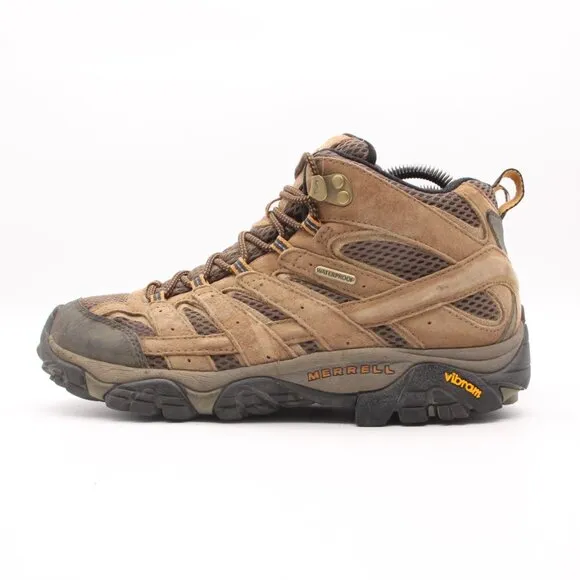 Merrell MOAB 2 Mid Hiking Boots Men's 7 Brown Black VIBRAM Waterproof J06051