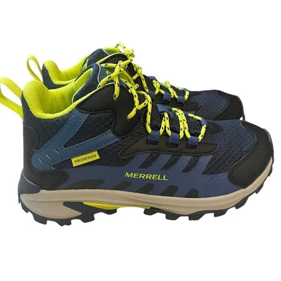 Merrell Moab Speed 2 Mid Waterproof Navy Boots Size 3 NEW