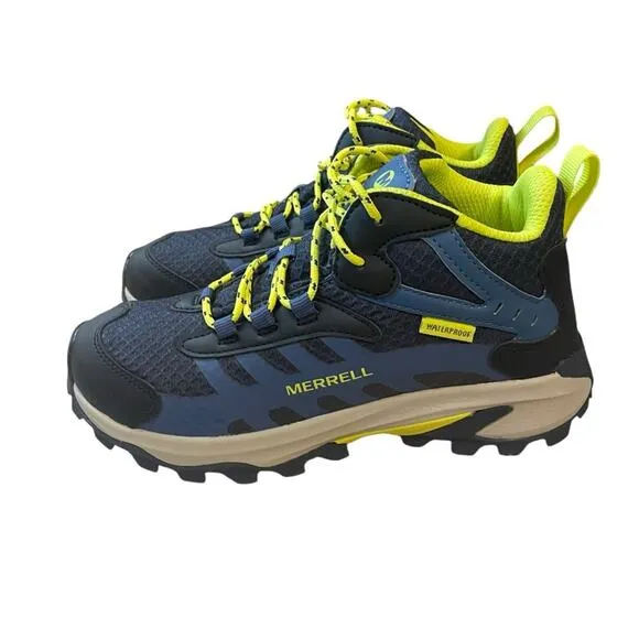 Merrell Moab Speed 2 Mid Waterproof Navy Boots Size 3 NEW