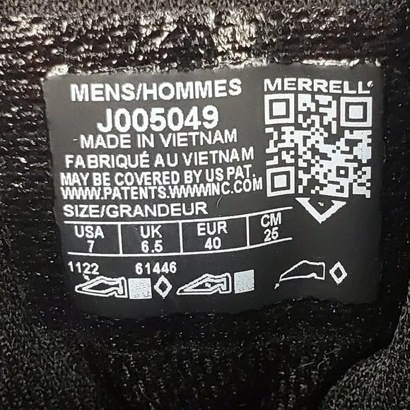 Merrell Nova 3 Mid Tactical Boots Men's 7 M Black Mesh Lace Up Waterproof Ankle