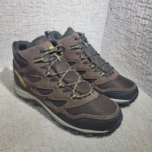 Merrell West Rim Mid Mens Size 12 US Brown Suede Waterproof Hiking Boots J135557