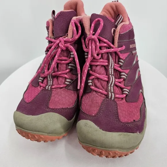 Merrell Youth Waterproof Pink Hiking Boots Size 2