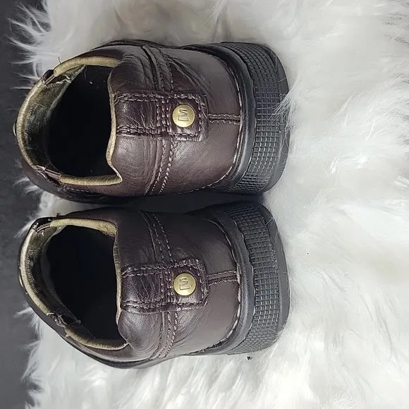 MERRELLS &quot;World Legend&quot; Stolen Brown Leather Slip On Loafers Size 7