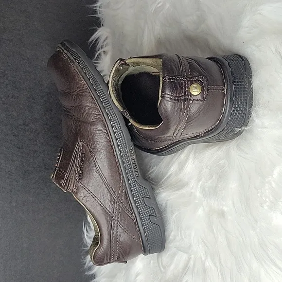 MERRELLS &quot;World Legend&quot; Stolen Brown Leather Slip On Loafers Size 7