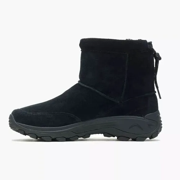 Merrell Winter J004555 Boots Men 8 Black Suede Leather Pull On Waterproof TF3936