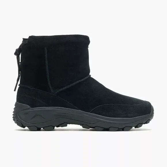 Merrell Winter J004555 Boots Men 8 Black Suede Leather Pull On Waterproof TF3936