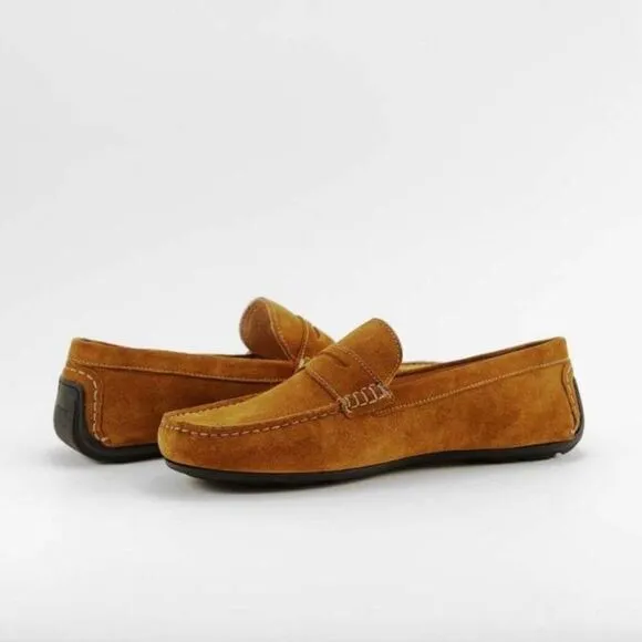 Mezlan Men's Brown Suede Leather Moccasins Faux Suede Slip-on Loafers Size 9