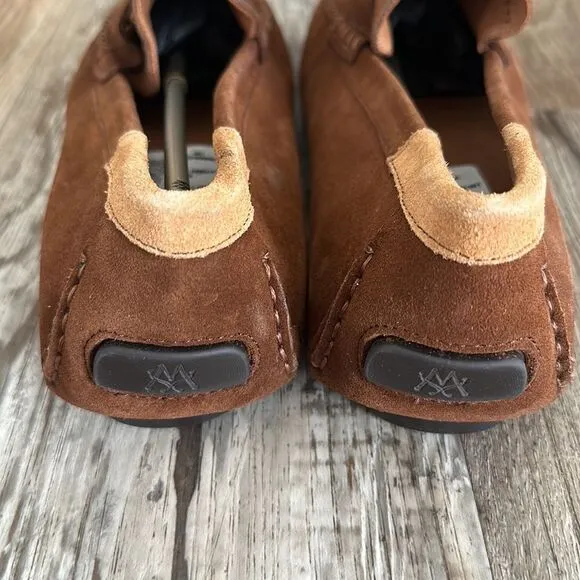 Mezlan Men's Brown Suede Leather Moccasins Faux Suede Slip-on Loafers Size 9