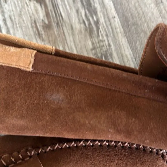 Mezlan Men's Brown Suede Leather Moccasins Faux Suede Slip-on Loafers Size 9