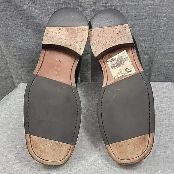 Mezlan Panaro Black Leather Slip-On Loafers Stretch Top Men's SZ 11M