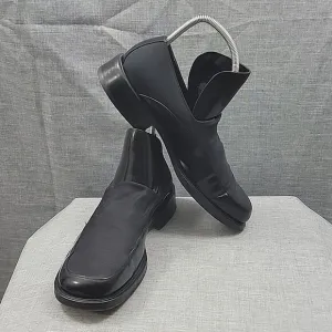 Mezlan Panaro Black Leather Slip-On Loafers Stretch Top Men's SZ 11M