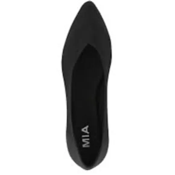 Mia womans Kerri pointed toe stretch material flats in black size 8M