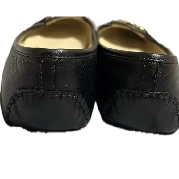 Michael Kors Black Leather Fulton Flats Gold SZ 9 1/2 M. Barely used