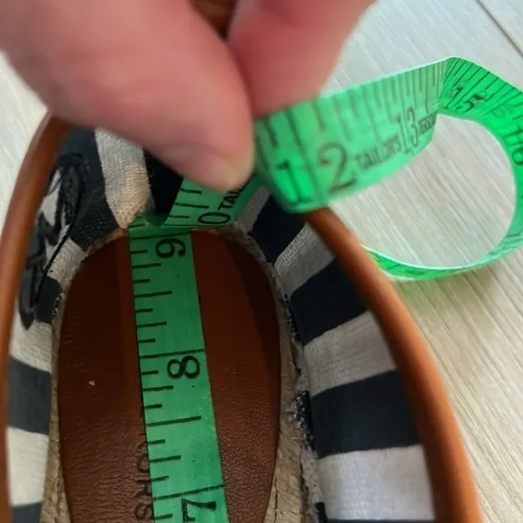 MICHAEL KORS Canvas &amp; Leather Navy &amp; White Striped Espadrilles, Women’s 7