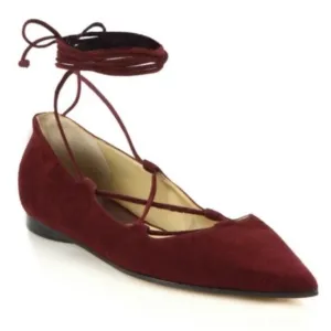 Michael Kors Collection Kallie Suede Flats in Wine Size Euro 38 = US 7.5 New