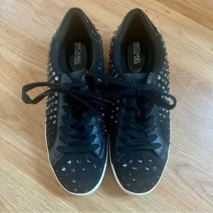 Michael Kors Irving Rhinestone Embellished Mesh Sneakers - Black